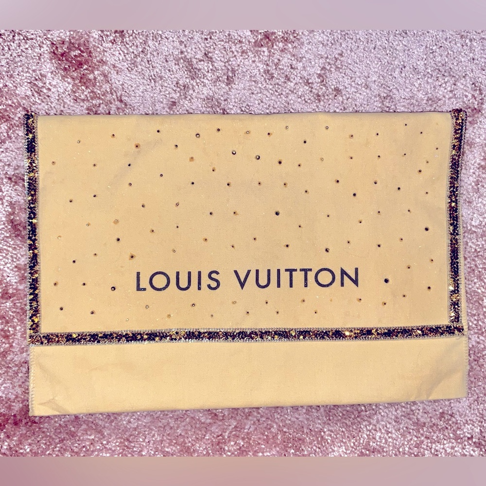 Louis Vuitton Dust Bag 9” x 13” with Crystals embellished.
